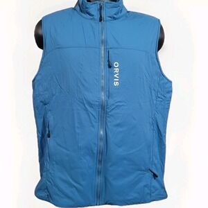 Orvis Pro Men's Insulated Vest Evening Blue Size M Water Repellent Packable Warm
